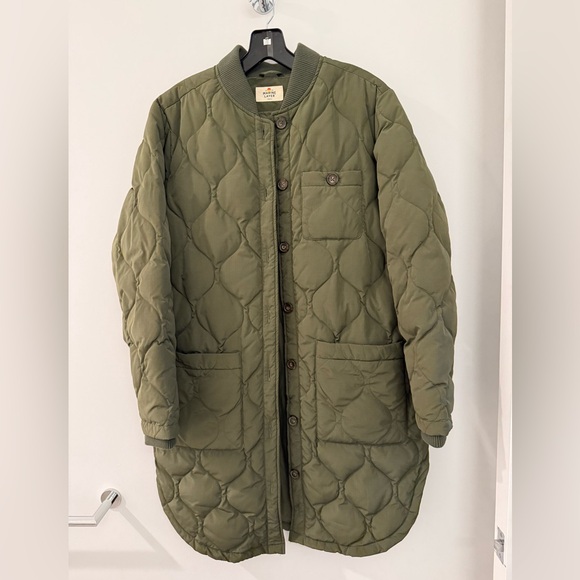 Marine Layer Jackets & Blazers - Marine Layer Olive Quilted Long Jacket